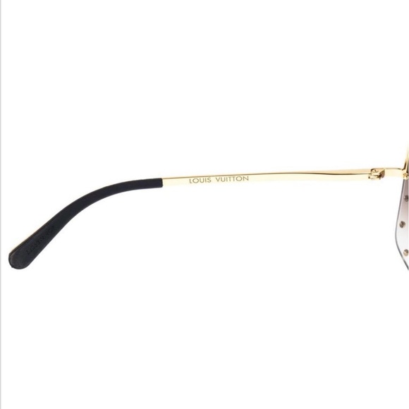 LOUIS VUITTON | Square Metal Goldtoned Studded—The Party Sunglasses RG0188 - Picture 6 of 7